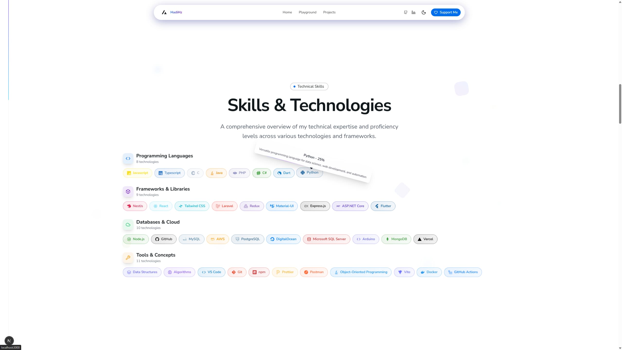 Portfolio & Educational Platform - Skills Section